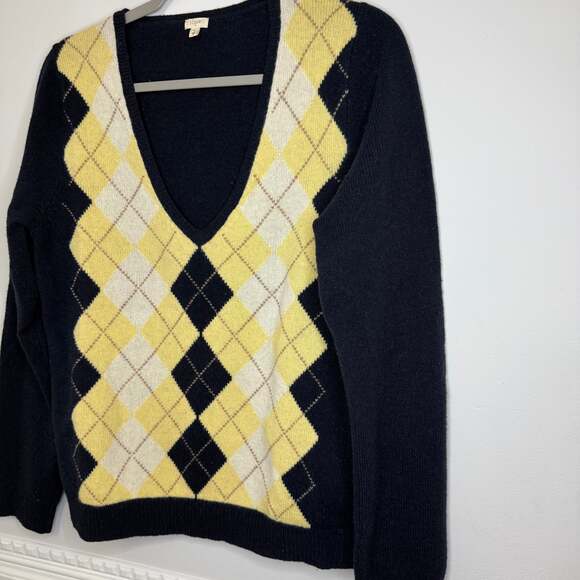 Arygyle Lambswool Sweater Y2K Preppy Womens size Large Prep Academia Vintage - Picture 3 of 10